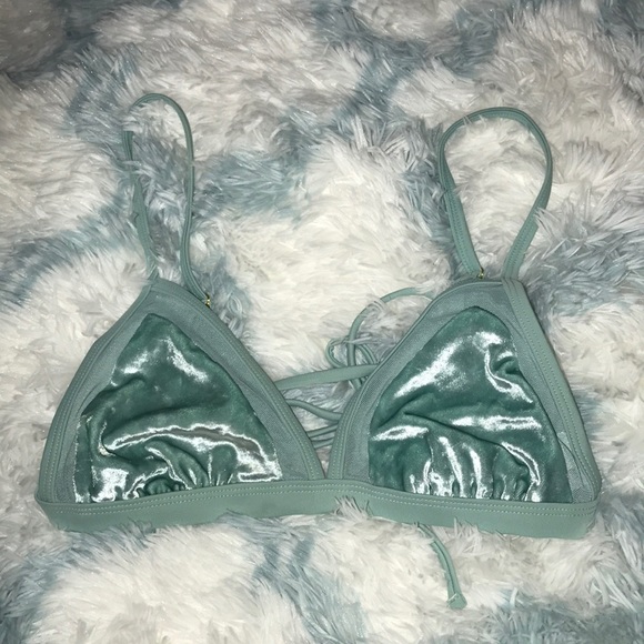 Blue velvet bikini top - Picture 1 of 1